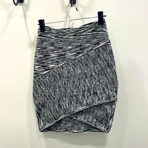 Knit mini skirt - grey blue & white